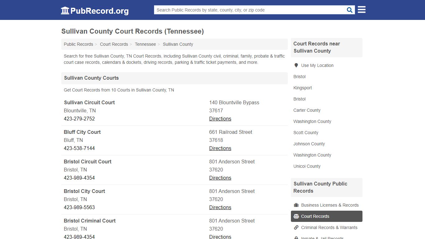 Free Sullivan County Court Records (Tennessee Court Records)